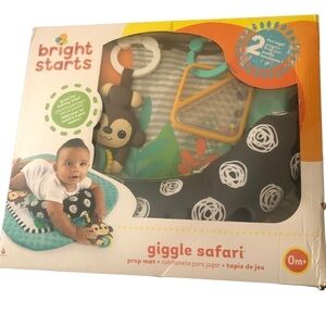 Bright Stars Giggle Safari Prop Pad Mat With Toys Tummy Time Play